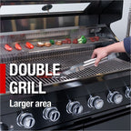 104" 4-Burner 72000 BTU Black Outdoor Kitchen Island Grill with Storage Cabinets & Drawers