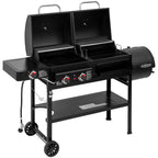 Royal Gourmet 2-Burner Gas and Charcoal Combo Grill with Offset Smoker, 34,000 BTU Dual Fuel Grill