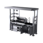 Blaze 108-Inch 6-Burner 85K BTU Deluxe Stainless Steel Liquid Propane Outdoor Kitchen Grill Island With Wine Cooler, Rotisserie, Cabinets, And Granite Countertops (SAK58310)