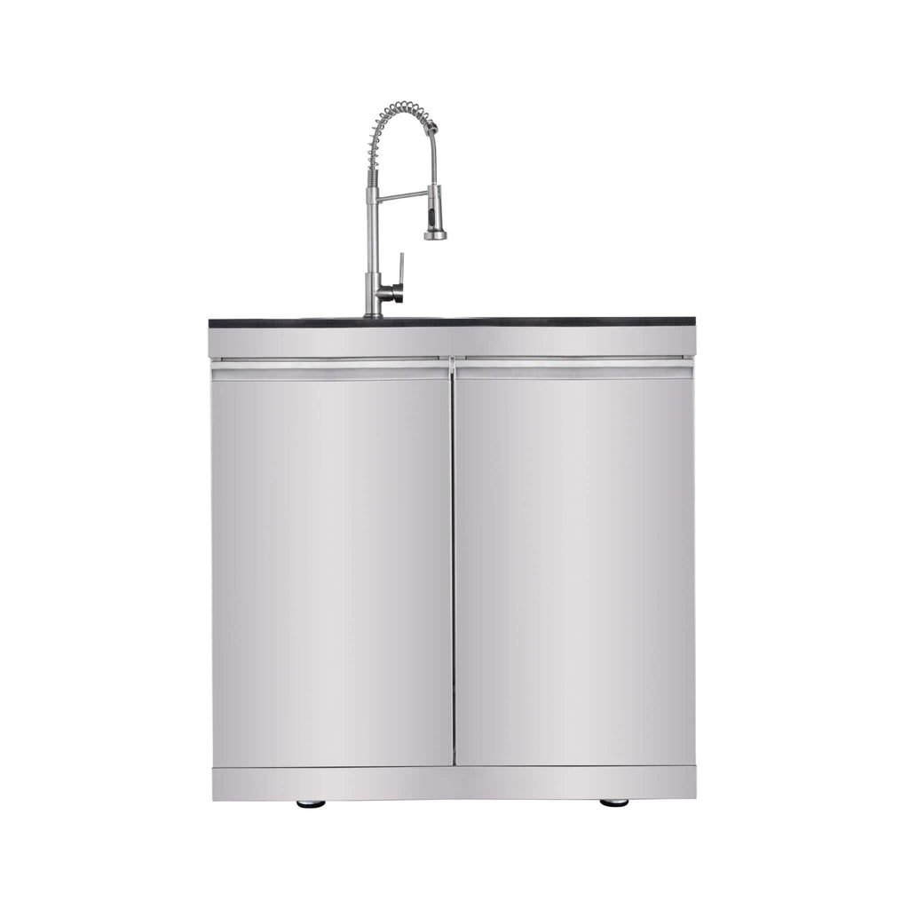Blaze 108-Inch 6-Burner 85K BTU Deluxe Stainless Steel Liquid Propane Outdoor Kitchen Grill Island With Wine Cooler, Rotisserie, Cabinets, And Granite Countertops (SAK58310)