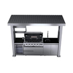 Blaze 108-Inch 6-Burner 85K BTU Deluxe Stainless Steel Liquid Propane Outdoor Kitchen Grill Island With Wine Cooler, Rotisserie, Cabinets, And Granite Countertops (SAK58310)
