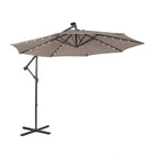 10 Feet Patio Solar Powered Cantilever Umbrella with Tilting System