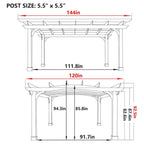 [10X12FT] Alora Premium Outdoor All-Season Backyard Patio Cedar Wood Gazebo Pergola With Arched Roof (SAK42915)
