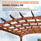 [10X12FT] Alora Premium Outdoor All-Season Backyard Patio Cedar Wood Gazebo Pergola With Arched Roof (SAK42915)