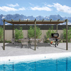 [11X20FT] Alora Premium Outdoor Retractable Aluminum Pergola With Weather-Resistant Canopy (SAK54612)