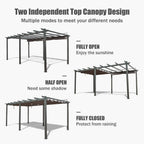 [11X20FT] Alora Premium Outdoor Retractable Aluminum Pergola With Weather-Resistant Canopy (SAK54612)