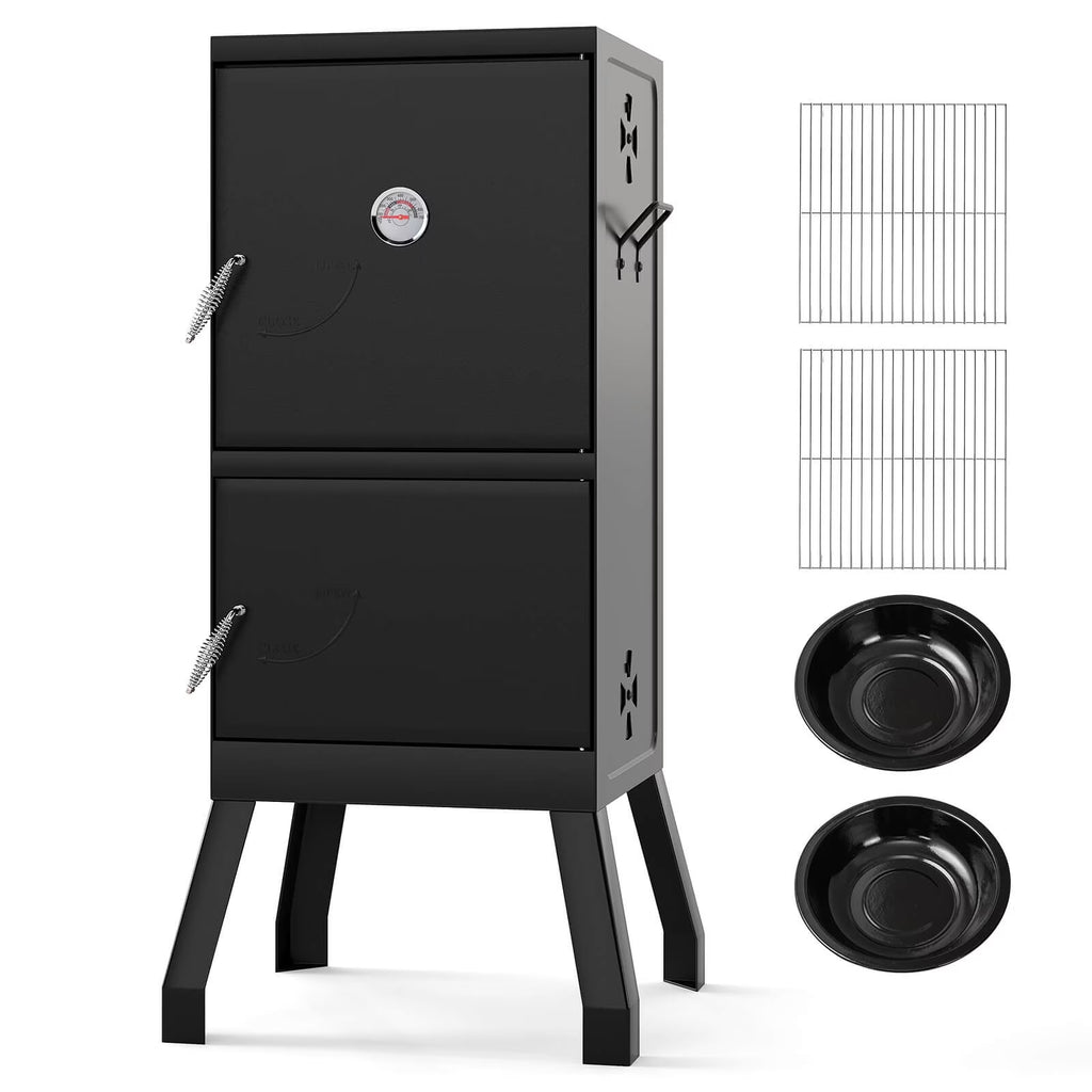 40'' Vertical BBQ Smoker W/Built-In Thermometer Adjustable Air Dampers for Party