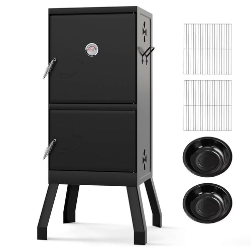 40'' Vertical BBQ Smoker W/Built-In Thermometer Adjustable Air Dampers for Party