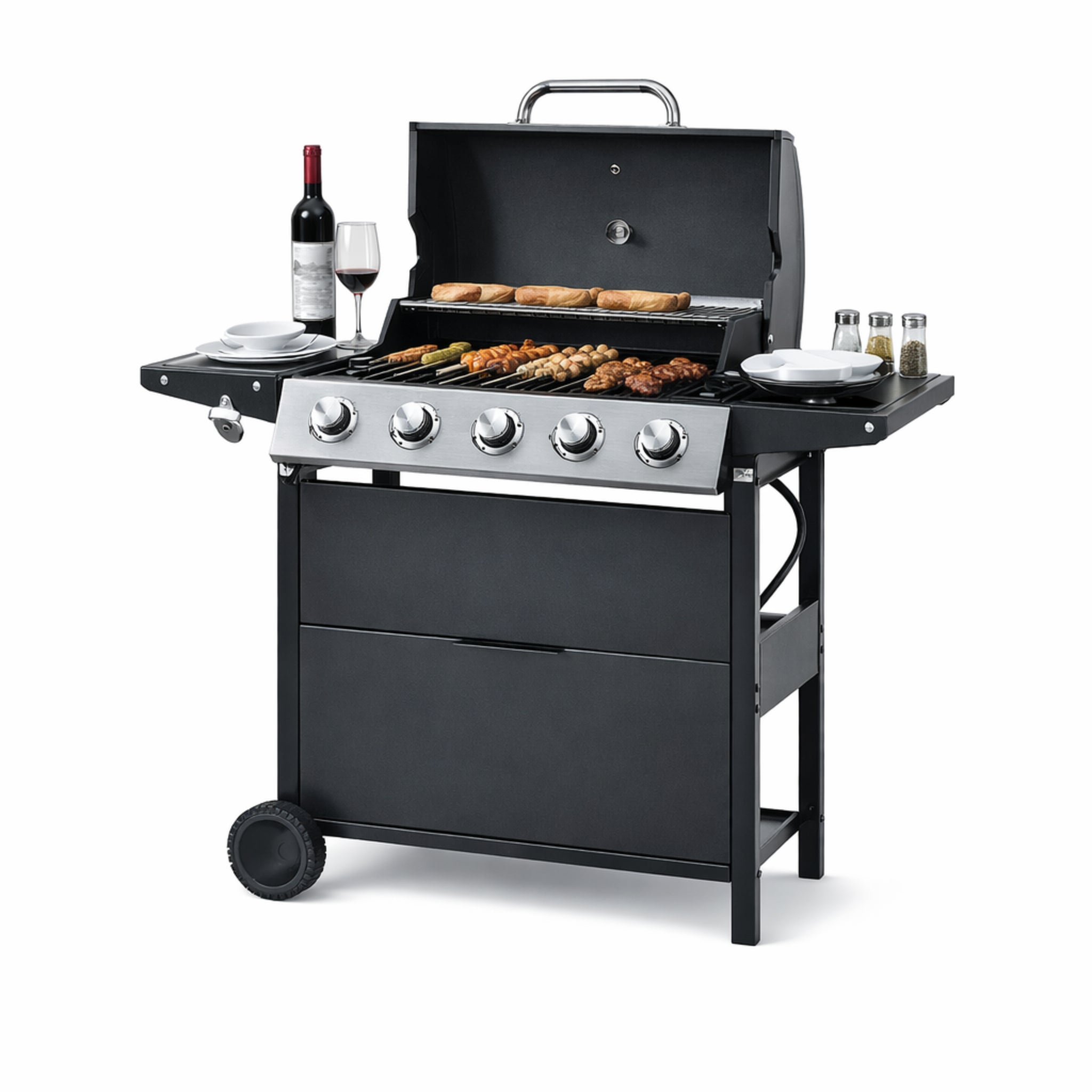 Stainless Steel Burners 4-Burner 34,000 BTU Gas Grill for Patio Outdoor Grills