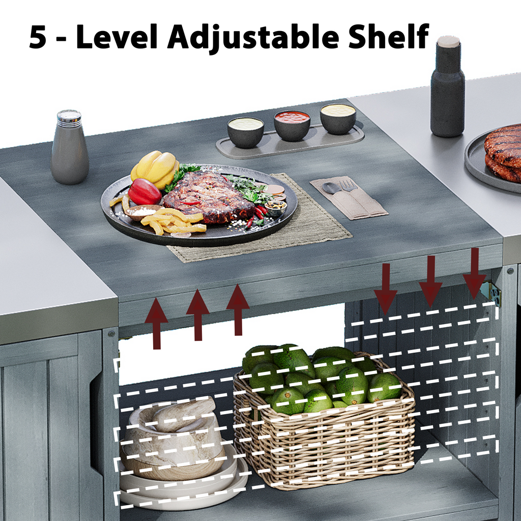 K&K 66.5" Outdoor Kitchen Island for Big Green Egg Grills (Cart only…)