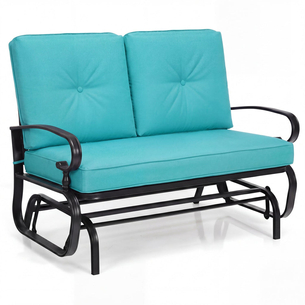 2-Seat Outdoor Swing Glider Chair with Cushions