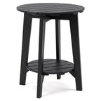 Eucalyptus Wood Outdoor Side Table with Storage Shelf