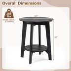 Eucalyptus Wood Outdoor Side Table with Storage Shelf