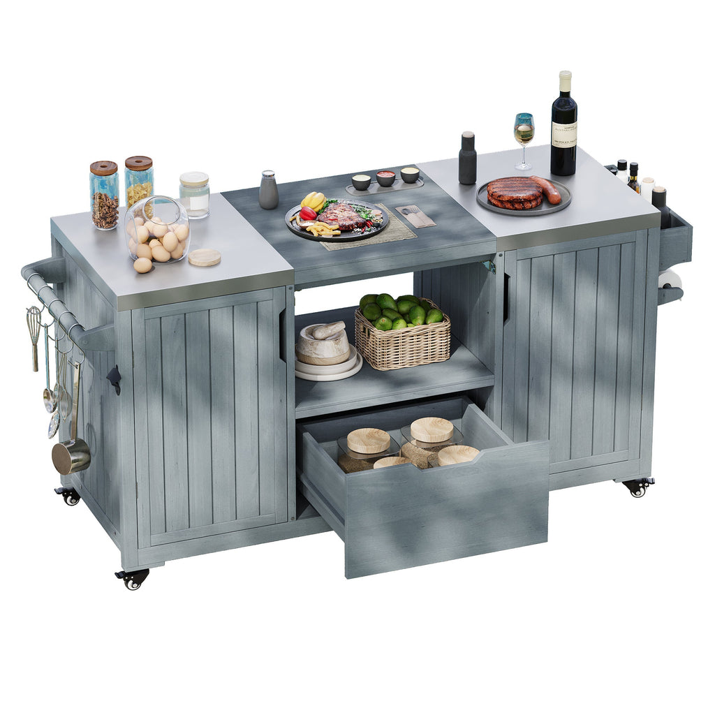 K&K 66.5" Outdoor Kitchen Island for Big Green Egg Grills (Cart only…)