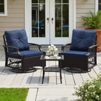Alora 3-Piece Wicker Patio Bistro Set W/ Swivel Chairs And Table (SAK14789)
