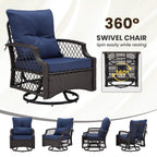 Alora 3-Piece Wicker Patio Bistro Set W/ Swivel Chairs And Table (SAK14789)