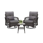 Alora 3-Piece Wicker Patio Bistro Set W/ Swivel Chairs And Table (SAK14789)