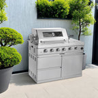 Gas Grill Four Burners Stainless Steel Outdoor Kitchen Island