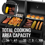 Royal Gourmet 2-Burner Gas and Charcoal Combo Grill with Offset Smoker, 34,000 BTU Dual Fuel Grill