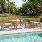 Rectangular Teak Wood Outdoor Coffee Table 35.5"