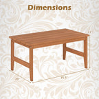 Rectangular Teak Wood Outdoor Coffee Table 35.5"