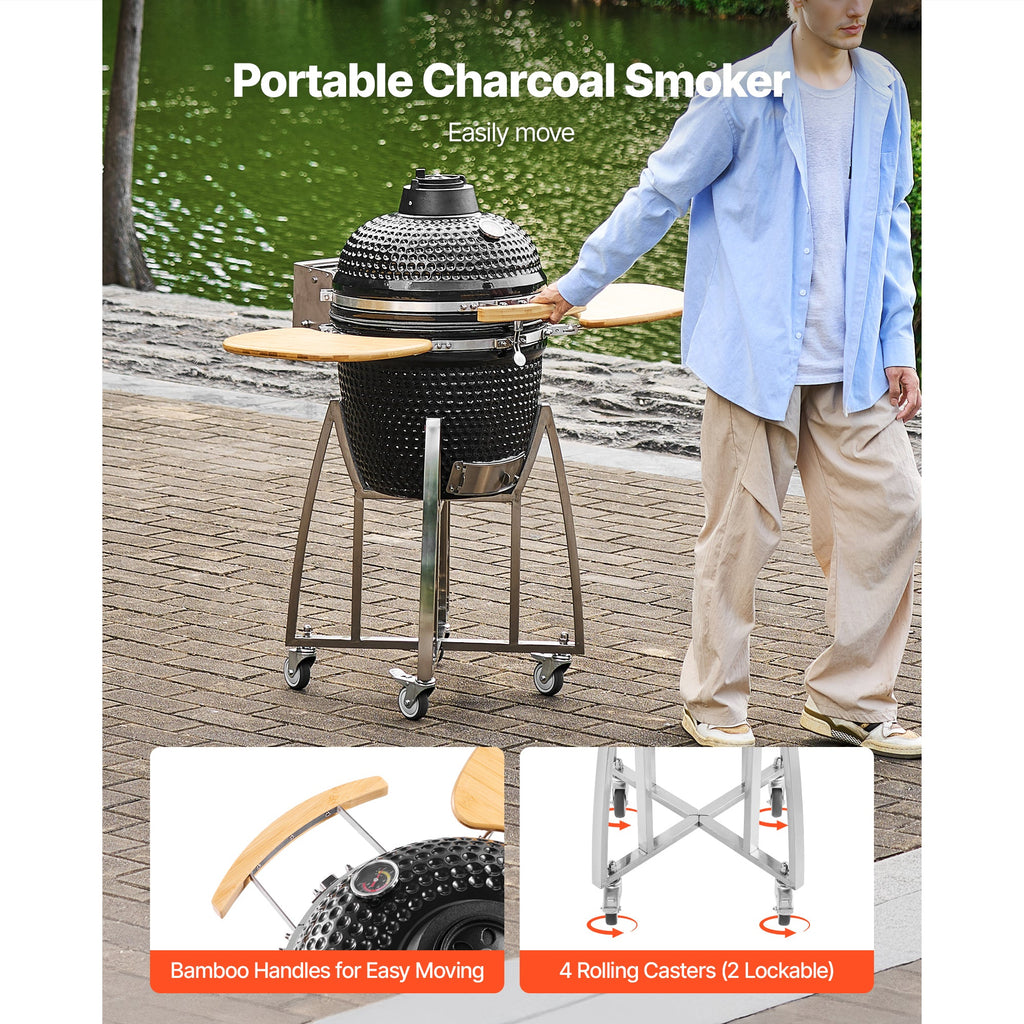 Charcoal Smoker and Grill, 18" Kamado