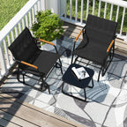 3-Piece Outdoor Glider Bistro Set with Tempered Glass Table