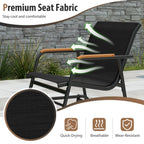 3-Piece Outdoor Glider Bistro Set with Tempered Glass Table