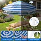 Kids Outdoor Picnic Water Sand Table with Umbrella