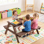 Kids Outdoor Picnic Water Sand Table with Umbrella
