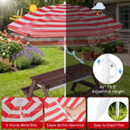 Kids Outdoor Picnic Water Sand Table with Umbrella