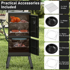 40'' Vertical BBQ Smoker W/Built-In Thermometer Adjustable Air Dampers for Party