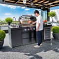 46-Inch 4-Burner Stainless Steel Gas Outdoor Kitchen Barbecue Island Grill