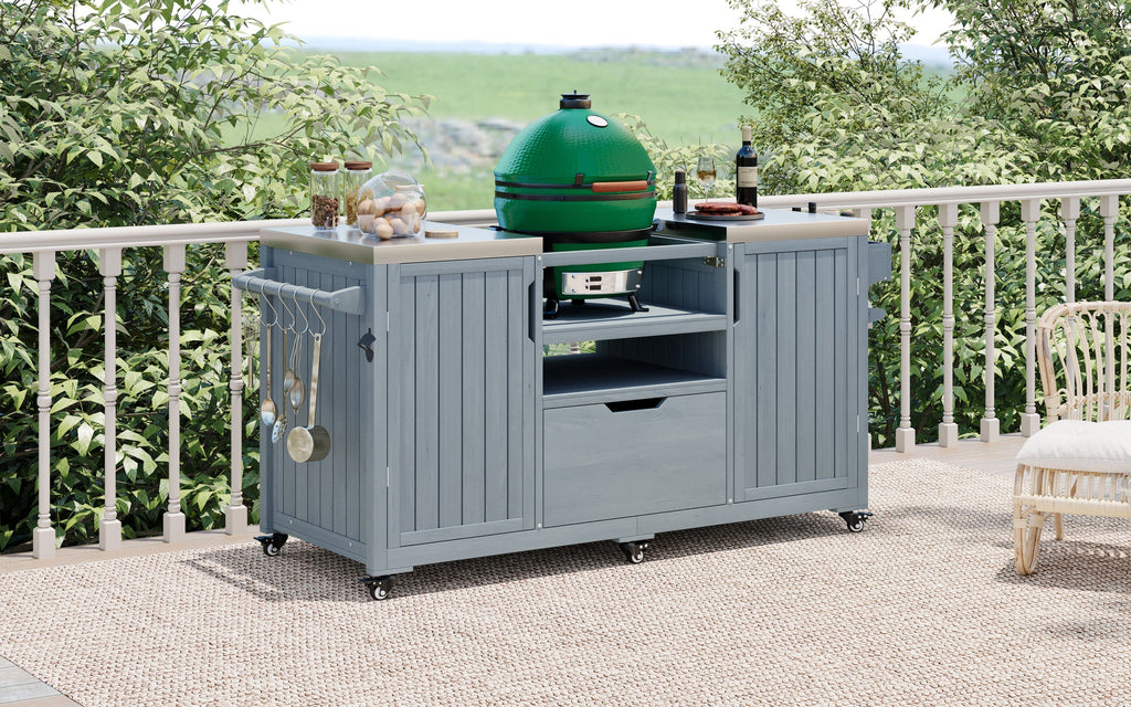 K&K 66.5" Outdoor Kitchen Island for Big Green Egg Grills (Cart only…)