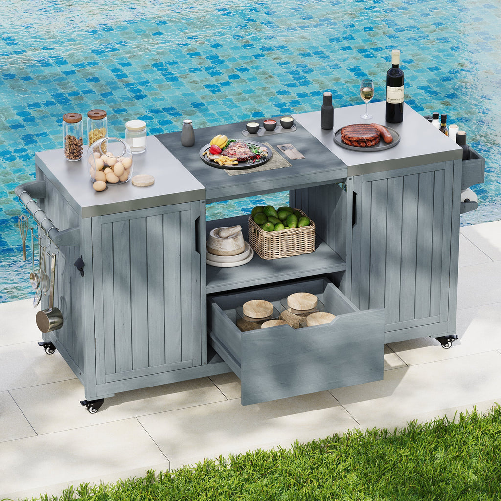 K&K 66.5" Outdoor Kitchen Island for Big Green Egg Grills (Cart only…)