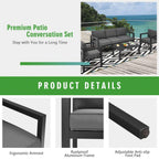 Alora 4-Piece Premium Outdoor Aluminum Furniture Set For Backyard & Poolside (SAK73532)