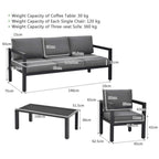 Alora 4-Piece Premium Outdoor Aluminum Furniture Set For Backyard & Poolside (SAK73532)