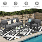 Alora 4-Piece Premium Outdoor Aluminum Furniture Set For Backyard & Poolside (SAK73532)