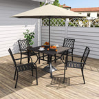Alora 5-Piece Outdoor Dining Set With 4 Heavy-Duty Chairs And Square Table With Umbrella Hole [UMBRELLA NOT INCLUDED] (SAK93546)