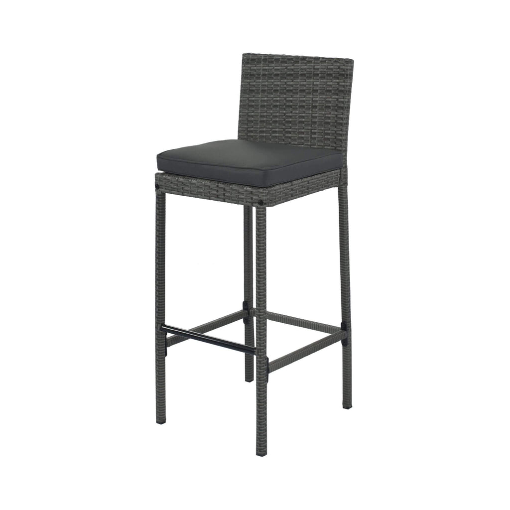 Alora 5-Piece Wicker Patio Bar Set With Cushions & Acacia Table (SAK26801)