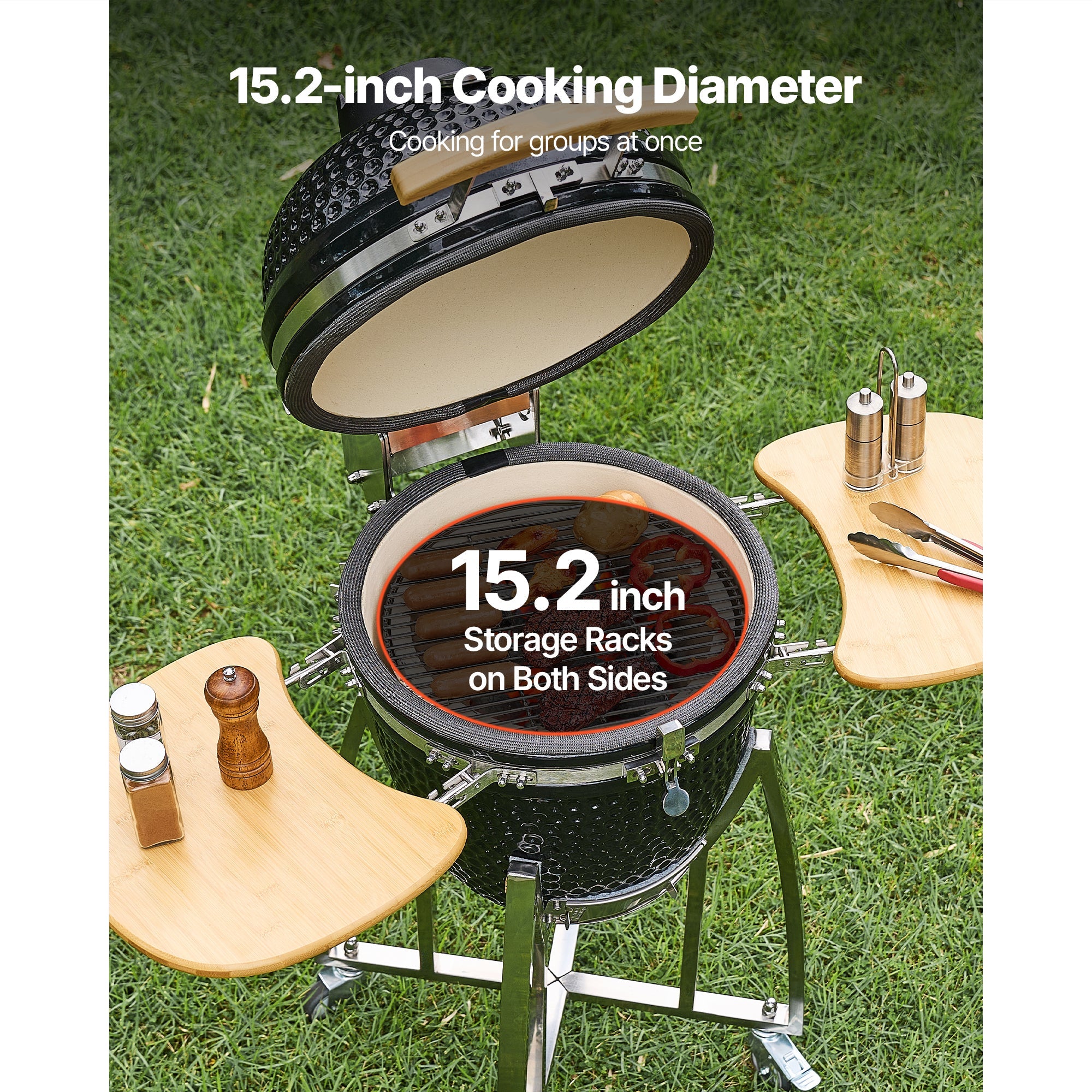 Charcoal Smoker and Grill, 18" Kamado