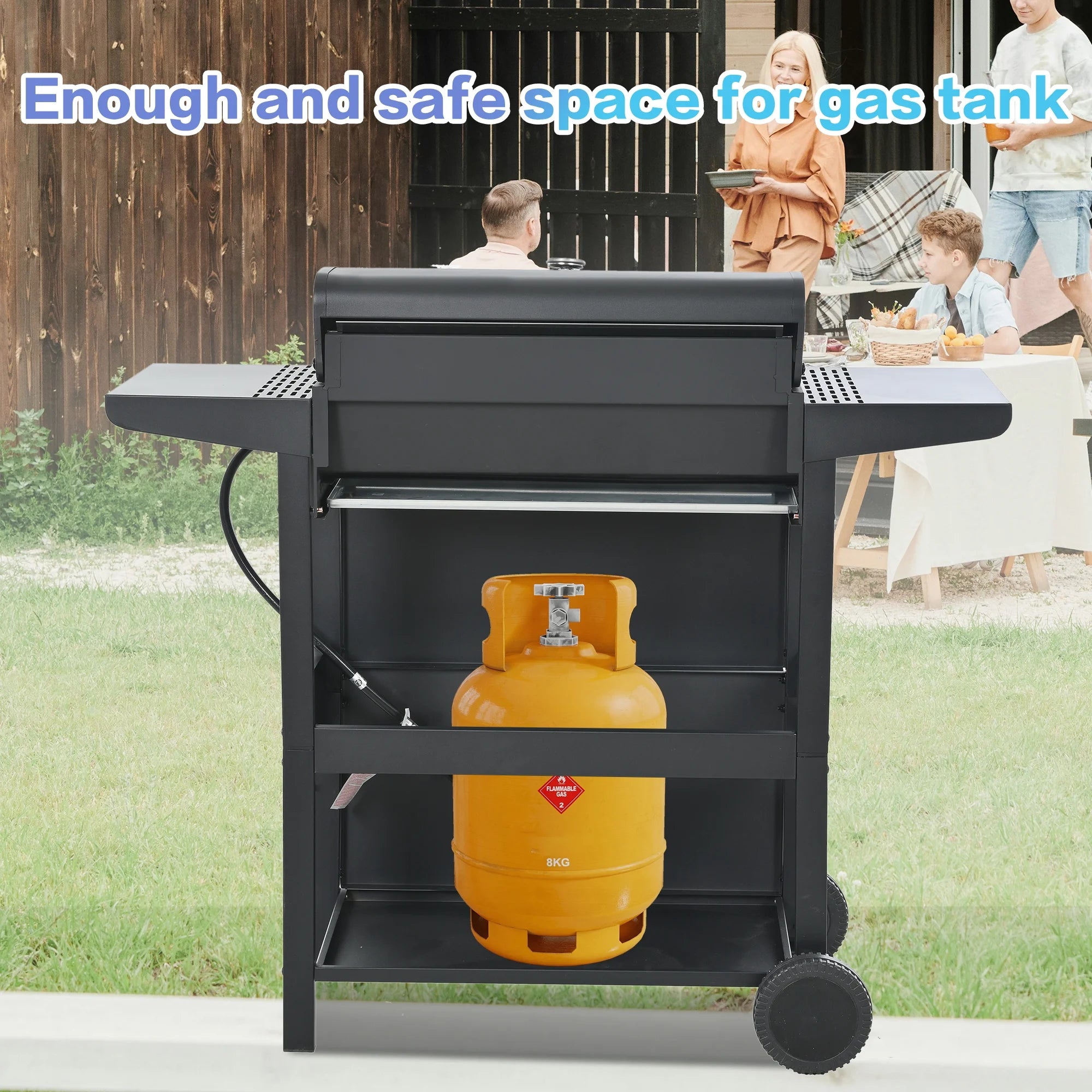 Stainless Steel Burners 4-Burner 34,000 BTU Gas Grill for Patio Outdoor Grills