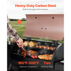 Wood Pellet Grill Smoker Outdoor Electric BBQ Grills 456 Sq.in Cook Area