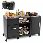 Outdoor Grill Table 59" with Removable Shelves & Storage