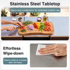 Outdoor Grill Table 59" with Removable Shelves & Storage