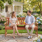 59" Outdoor Wood Garden Bench with Pull