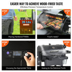 62-Inch Heavy-Duty Portable Wood Pellet BBQ Grill With Cart (SAK91308)