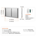 BBQ Access Door, 36W x 21H Inch Stainless Steel Outdoor Kitchen Door