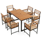 7-Piece Outdoor Dining Set with Acacia Wood Table & Chairs