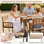 7-Piece Outdoor Dining Set with Acacia Wood Table & Chairs